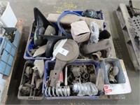 Pallet of assorted car parts and accessories.