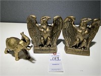 VTG Brass Plated Americana Eagle Bookends