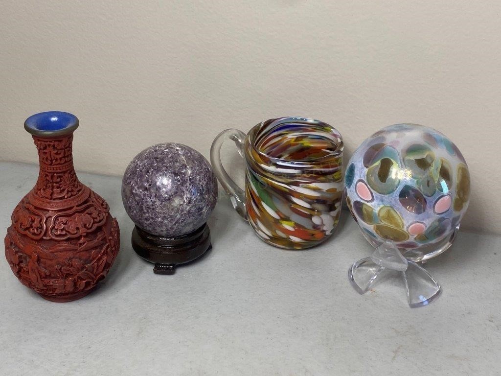 Vase, Mug & Gazing Balls