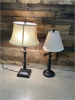 (2) Bronze Plated Decorative Table Lamps