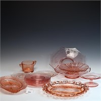 Pink depression glass lot