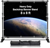 USED-AkTop 8x8 ft Heavy Duty Backdrop Banner Stand