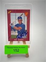 Ivan Rodriguez Texas Rangers Autographed MLB Card