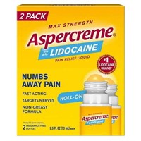 Aspercreme Lidocaine No-Mess Roll-on  2 Pack