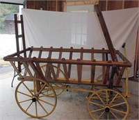 hay wagon, overall length 75", overall width 48",