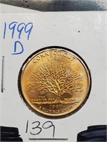 Gold Plated 1999-D Washington State Quarter