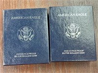 2 Proof Silver Eagles