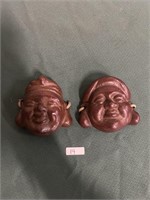 Vintage Japanese Cast Iron Buddhism Masks
