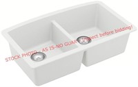 Karran Quartz 32in Double Bowl Undermount Sink