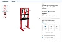 B5007  Torin Big Red Hydraulic Shop Press, 12 Ton