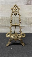 Vintage Ornate Brass Easel Stand 8.5" High