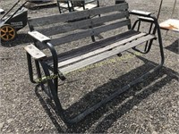 METAL PATIO ROCKING BENCH