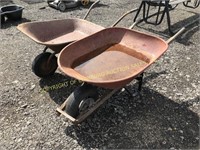 (2) METAL WHEELBARROWS