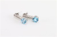 Stunning Ladies Swiss Blue Topaz Earrings