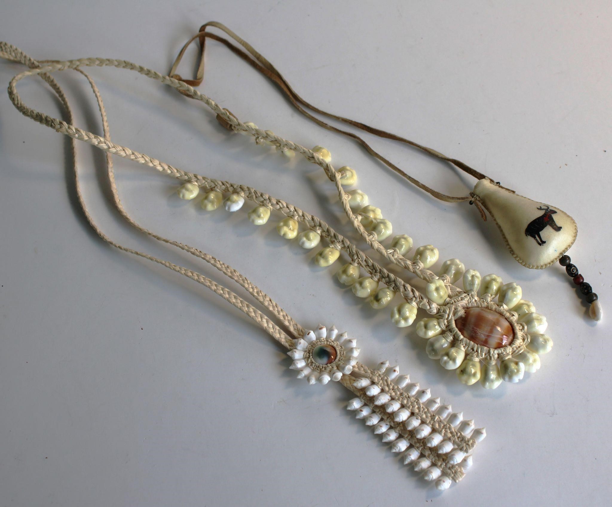 Sea Shell Necklaces & Medicine Bag