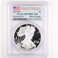 2015-W Proof Silver Eagle PCGS PR70 DCAM