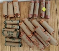 Large Lot of Rolled Coins