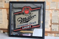 Vintage Miller Genuine Draft Light Pub/Bar Mirror