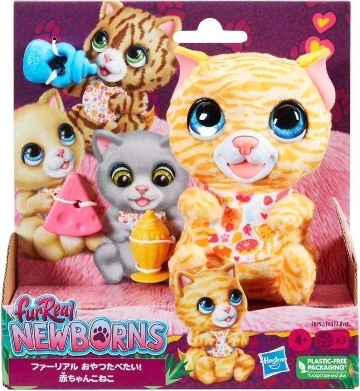 (N) furReal Newborns Kitty Animatronic Plush Toy w