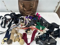 handbag full of belts