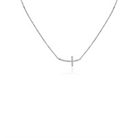 14K WHITE GOLD 0.50CT DIAMOND CROSS PENDANT