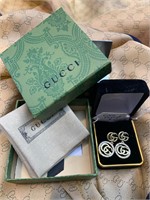 Gucci Small GG Crystal Earrings Antique Gold