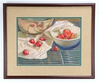 Oil Pastel Drawing of Strawberries