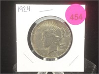 1924 Peace Silver Dollar in Flip