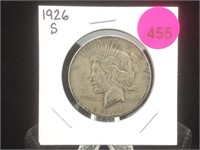 1926-S Peace Silver Dollar in Flip