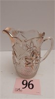 BEAUTIFUL ENGLISH HOBNAIL PITCHER WITH GOLD