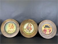 Three Vintage Handcrafted Anri Wood Plates