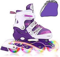 NEW $63 (S) Kids Adjustable Inline Skates w/Lights