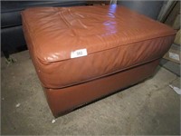 Brown Leather Footstool