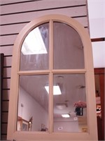 Wall mirror in white frame in a window style, 20"
