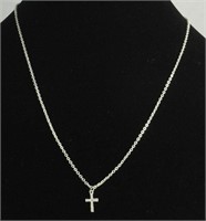 20'' CROSS NECKLACE IN SILVER TONE
