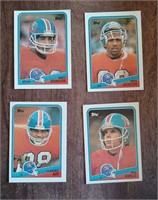 Vintage lot of four Broncos football cards, 1987