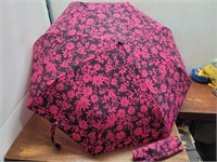 PINK & Black Foral UMBRELLA #GWO with Cover