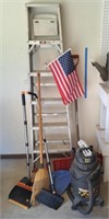Werner 6ft Ladder, Shop Vac, Lawn Tools, Brooms