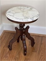 Marble top drink table plant stand 18.5 tall