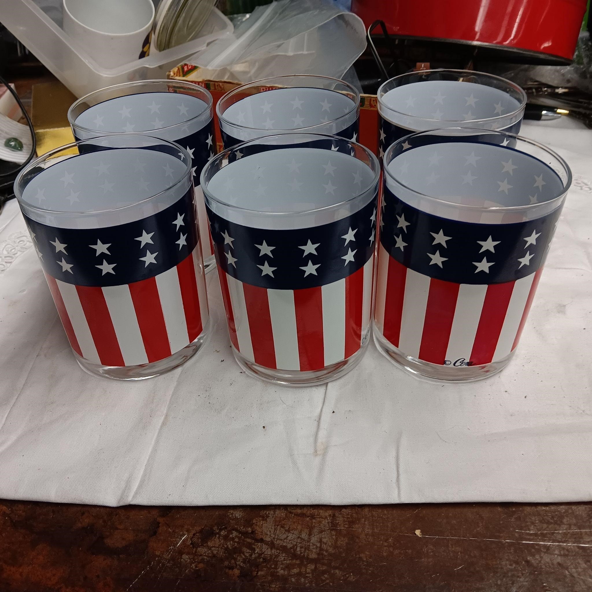 Set of Red, White & Blue Glasses