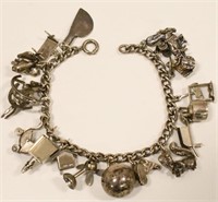 Vintage Sterling Silver Charm Bracelet