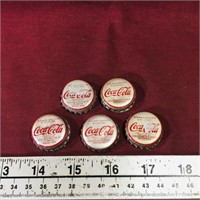 Lot Of 5 Coca-Cola Bottle Caps (Vintage)