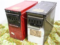 (2) large Military Projectile Cannon Ammo Boxes