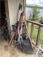 All Yard Tools on Shed Porch