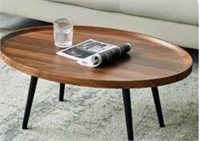 Egg Shape Walnut 3 Legged Coffee Table