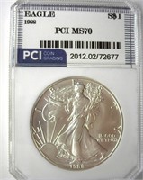 1988 Silver Eagle PCI MS70