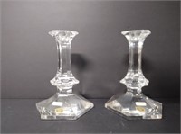 Val Saint Lambert Crystal Candle Stick Holders