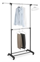 Whitmor Adjustable 2-Rod Garment Rack - Rolling Cl