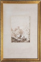 Alessio De Marchis 9.5x7 WC/Wash Landscape, Ruins