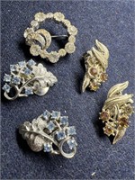 Rhinestone Brooch + Two Rhinestone Clip ons